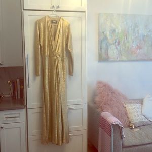 Reformation gold evening dress